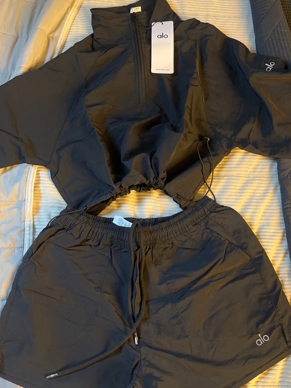 ALO Yoga Black Athletic Drawstring Shorts